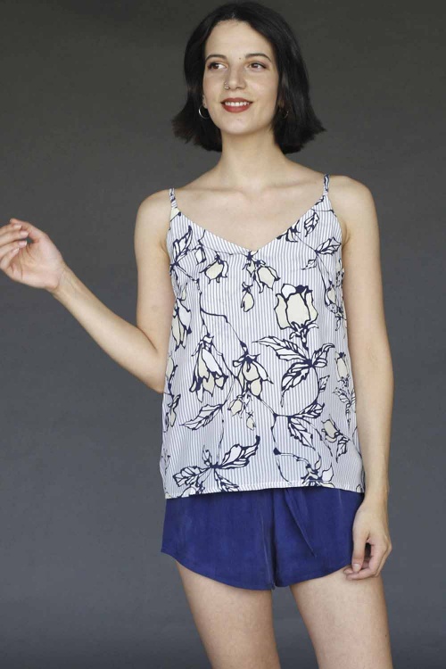 100% VEGAN Floral Cami Shortie Pyjama Set